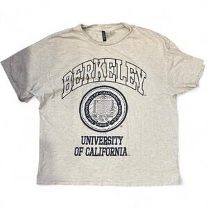 Collegiate campus core y2k berkeley grey & blue graphic tee womens size medium